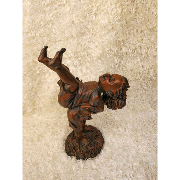 Bronze-Tone Resin Statue Of Children Playing 10.5" Tall Sculpture Rustic Home De - Picture 9 of 15